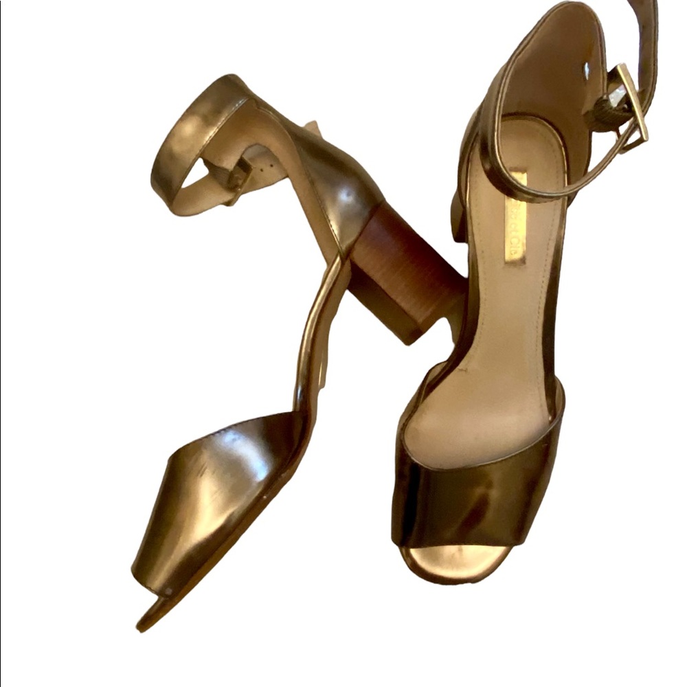 Louise et Cie gold ankle strap sandals